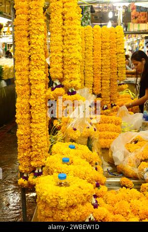 Bangkok, marché aux fleurs. Thaïlande. Banque D'Images