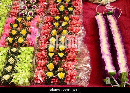 Bangkok, marché aux fleurs. Thaïlande. Banque D'Images