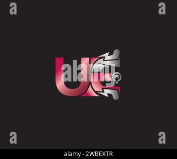 Electric Energy UE Letter Creative Design Technology logo Illustration de Vecteur