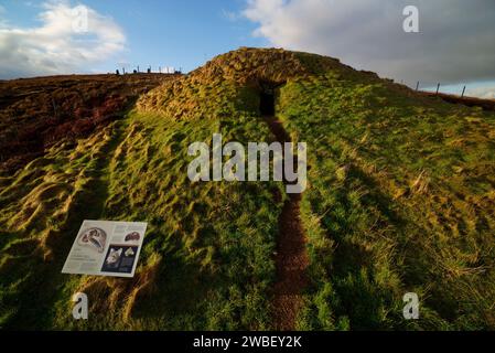 Cairn néolithique de Cuween Hill, îles Orcades Banque D'Images