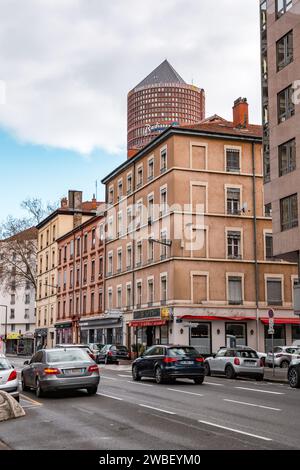 Lyon, France - 30 janvier 2022 : immeubles de bureaux et résidences modernes dans le quartier part-Dieu de Lyon, France. Banque D'Images