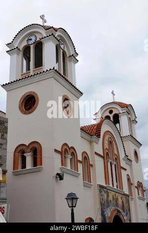 Hagia Trias Church in Agios Nikolaos (Aghios Nikolaos), Crete, Greece Stock Photo