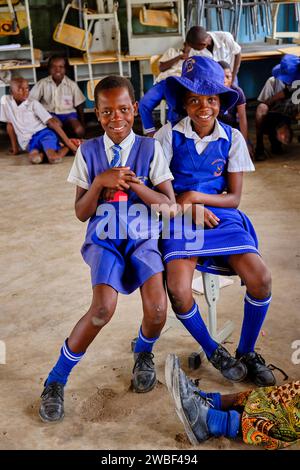 Zimbabwe, Matabeleland Nord, village près de Hwange, école primaire Banque D'Images