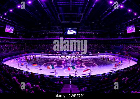 Cérémonie d’ouverture, aux Championnats d’Europe de patinage artistique de l’ISU 2024, à l’algiris Arena, le 10 janvier 2024 à Kaunas, Lituanie. Crédit : Raniero Corbelletti/AFLO/Alamy Live News Banque D'Images