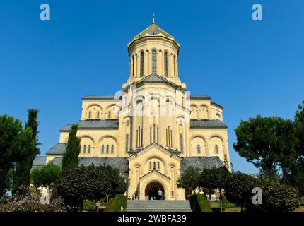 Cathédrale de Sameba, église de la Sainte Trinité, dans le quartier d'Avlabari, Tbilissi, Tbilissi, Géorgie Banque D'Images