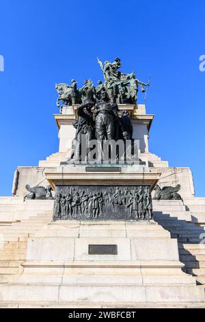 Sao Paulo, SP, Brésil - 09 juin 2023 : sculptures sur le Monument à l'indépendance du Brésil au Parc de l'indépendance. Banque D'Images