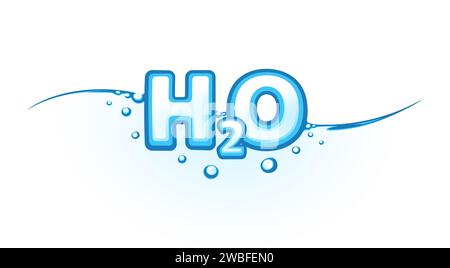 Illustration H2O. Formule chimique de l'eau. EPS10 Illustration de Vecteur