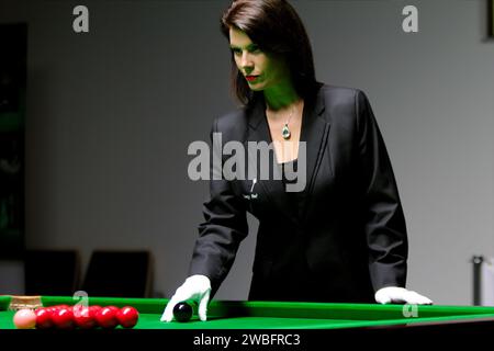 Michaela Tabb, snooker professionnel et arbitre de billard Banque D'Images