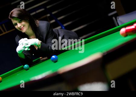 Michaela Tabb, snooker professionnel et arbitre de billard Banque D'Images