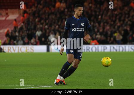 Levi Colwill de Chelsea lors de la demi-finale de la Carabao Cup 1e étape match entre Middlesbrough et Chelsea au Riverside Stadium, Middlesbrough le mardi 9 janvier 2024. (Photo : Mark Fletcher | MI News) crédit : MI News & Sport / Alamy Live News Banque D'Images