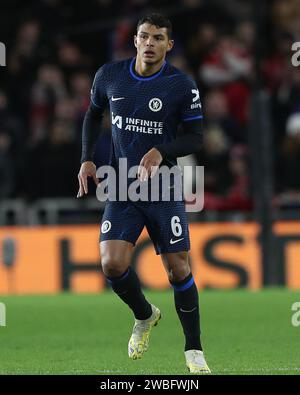 Thiago Silva de Chelsea lors de la demi-finale de la coupe Carabao 1e étape match entre Middlesbrough et Chelsea au Riverside Stadium, Middlesbrough le mardi 9 janvier 2024. (Photo : Mark Fletcher | MI News) crédit : MI News & Sport / Alamy Live News Banque D'Images