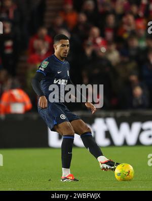 Levi Colwill de Chelsea lors de la demi-finale de la Carabao Cup 1e étape match entre Middlesbrough et Chelsea au Riverside Stadium, Middlesbrough le mardi 9 janvier 2024. (Photo : Mark Fletcher | MI News) crédit : MI News & Sport / Alamy Live News Banque D'Images