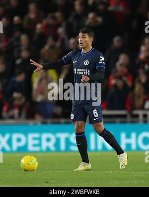 Thiago Silva de Chelsea lors de la demi-finale de la coupe Carabao 1e étape match entre Middlesbrough et Chelsea au Riverside Stadium, Middlesbrough le mardi 9 janvier 2024. (Photo : Mark Fletcher | MI News) crédit : MI News & Sport / Alamy Live News Banque D'Images