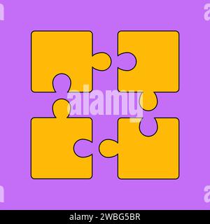 Icône puzzle. Symbole du travail d'équipe. Signe des plugins. Conception plate. Illustration vectorielle Illustration de Vecteur