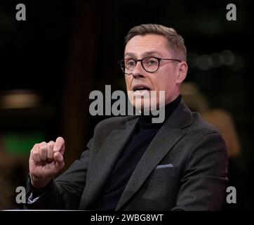 Alexander Stubb candidat à la présidence de la République de Finlande en 2024 en tant que candidat du Parti de la coalition nationale. Banque D'Images