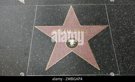 Hollywood, Californie, États-Unis 9 janvier 2024 acteur Willem Dafoe Hollywood Walk of Fame Star le 9 janvier 2024 à Hollywood, Californie, États-Unis. Photo de Barry King/Alamy stock photo Banque D'Images