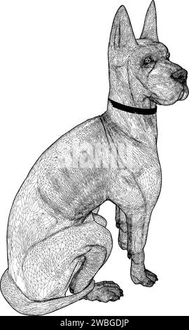 Doberman Dog Vector. Illustration isolée sur fond blanc. Une illustration vectorielle du chien Doberman Pinscher. Illustration de Vecteur