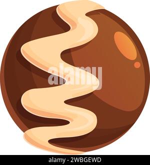 Vecteur de dessin animé d'icône de dessert de crème de lait. Boulangerie au sucre de cacao. Gâteau aux bonbons Illustration de Vecteur