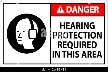 Danger protection auditive requise dans cette zone Illustration de Vecteur