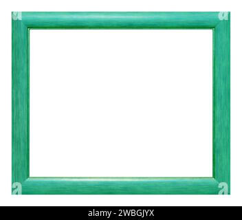 Cadre en bois vert isolé sur le fond blanc. Banque D'Images