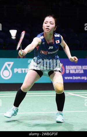 Axiata Arena, Kuala Lumpur, Malaisie. 10 janvier 2024. Natsuki Nidaira (JPN), le 10 JANVIER 2024 - Badminton : PETRONAS Malaysia Open 2024 Match du 1e tour en simple féminin à l'Axiata Arena, Kuala Lumpur, Malaisie. Crédit : Itaru Chiba/AFLO/Alamy Live News Banque D'Images