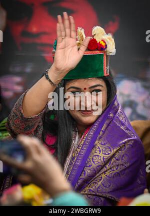 New Delhi, Inde. 10 janvier 2024. NEW DELHI, INDE - JANVIER 10 : la dirigeante du Congrès Alka Lamba assume la charge de présidente nationale du Congrès Mahila à l'AICC le 10 janvier 2024 à New Delhi, en Inde. (Photo de Sanchit Khanna/Hindustan Times/Sipa USA) crédit : SIPA USA/Alamy Live News Banque D'Images