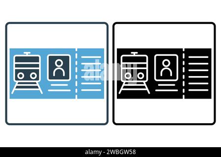 icône billet de train. icône associée au billet de train. style d'icône solide. illustration de l'élément Illustration de Vecteur