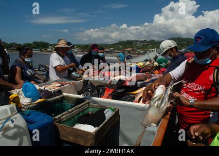 Pêcheurs en Amérique latine Banque D'Images