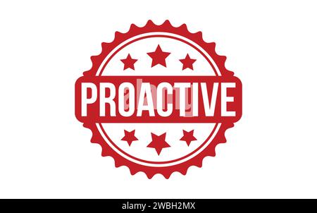 Proactive Stamp. Tampon grunge en caoutchouc proactif rouge Illustration de Vecteur