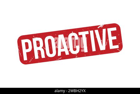 Proactive Stamp. Tampon grunge en caoutchouc proactif rouge Illustration de Vecteur