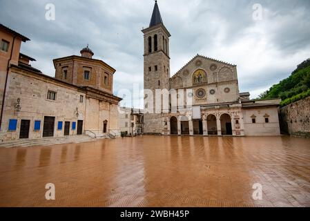 Cathédrale romaine de Spoleto - Italie Banque D'Images