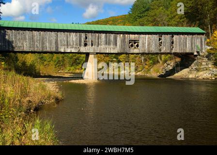 Scott pont couvert, le pont couvert de Scott State Historic Site, Windham Comté, New York Banque D'Images