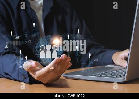 Concept de service à la clientèle, relations avec la clientèle technologie numérique mondiale du développement des affaires Banque D'Images