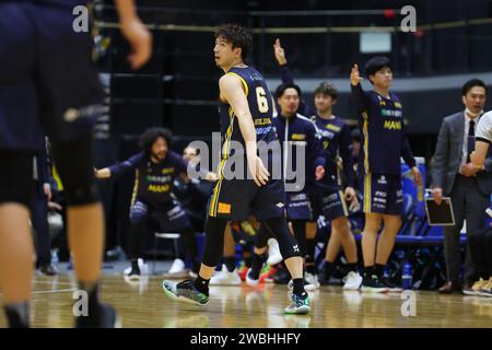 Yokohama Budokan, Kanagawa, Japon. 10 janvier 2024. Makoto Hiejima (Brex), le 10 JANVIER 2024 - basket-ball : le 99e match de quart de finale de la coupe de l'Empereur de basket-ball 2023-24 entre les B-Corsairs de Yokohama - Utsunomiya Brex à Yokohama Budokan, Kanagawa, Japon. Crédit : Yohei Osada/AFLO SPORT/Alamy Live News Banque D'Images