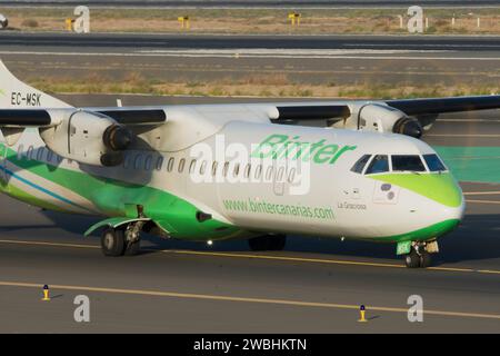 Avion turbopropulseur ATR72 de la compagnie Binter Canarias Banque D'Images