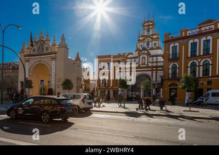 La basilique de Macarena est une église néo-baroque datant de 1949 en l'honneur de la vierge Marie 'la Virgen de la Esperanza Macarena' à Downt Banque D'Images