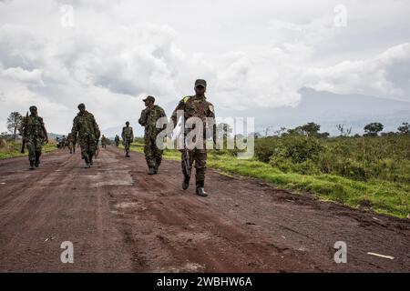 Soldats gouvernementaux près de Goma, Nord Kivu, République démocratique du Congo, Afrique Banque D'Images