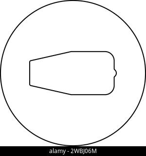 Avion à turbine Turbomachine Turbomachine avion moteur avion icône de plan de ventilateur dans un cercle rond couleur noire illustration vectorielle image ligne de contour Illustration de Vecteur