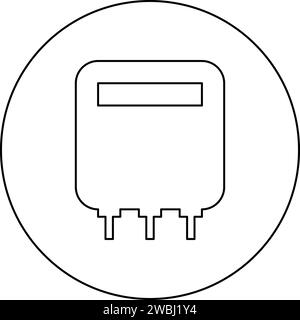 Compteur électrique la puissance de l'électricité domestique compte l'énergie mesurant l'icône de consommation d'équipement dans le cercle rond de couleur noire illustration vectorielle image Illustration de Vecteur