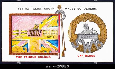 1st Battalion, South Wales Borderers - Illustration de carte de cigarette vintage Banque D'Images