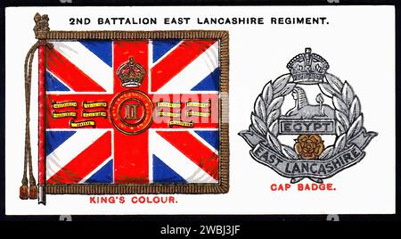 2nd Battalion East Lancashire Regiment - Illustration de carte de cigarette vintage Banque D'Images