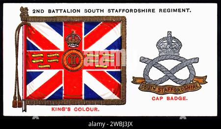 2nd Battalion South Staffordshire Regiment - Illustration de carte de cigarette vintage Banque D'Images