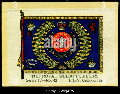 Royal Welsh Fusiliers - Illustration en soie de cigarette vintage Banque D'Images