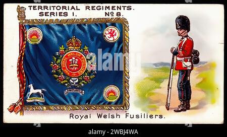 Royal Welsh Fusiliers - Illustration de carte de cigarette vintage Banque D'Images