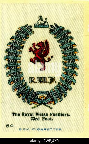 Royal Welsh Fusiliers - carte de cigarette Vintage Illustration en soie Banque D'Images