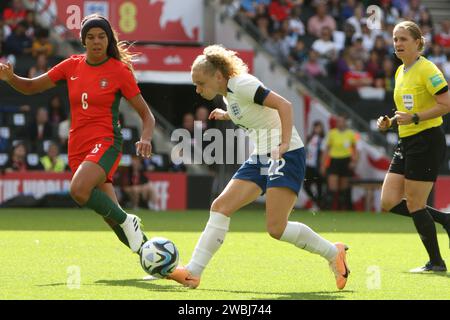 Katie Robinson lors de l'équipe féminine de football des Lionnes d'Angleterre contre Portugal, au Stadium MK, Milton Keynes, le 1 juillet 2023 Banque D'Images