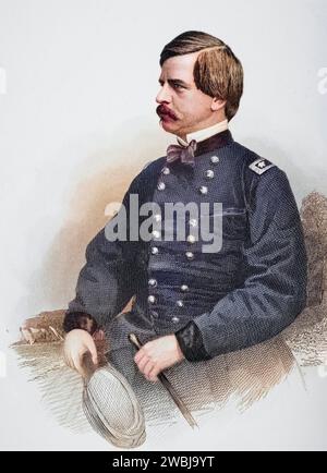 Nathaniel Prentiss Banks, auch Nathaniel Prentice Banks (geboren 30. Janvier 1816 à Waltham, Massachusetts, verstorben 1. Septembre 1894 ebenda), war ein amerikanischer Politiker. Nach einem Foto von Matthew Brady (1824-1896), Historisch, digital restaurierte Reproduktion von einer Vorlage aus dem 19. Jahrhundert, Date d'enregistrement non indiquée Banque D'Images