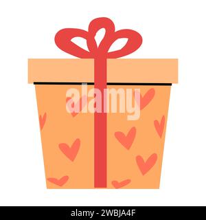 boîte de pêche avec motif de foyer et arc rouge. Illustration vectorielle isolée. Style dessiné à la main. Peut être utilisé pour le papier d'emballage, la carte de voeux, la bannière de célébration, l'affiche, la mise au rebut. Illustration de Vecteur