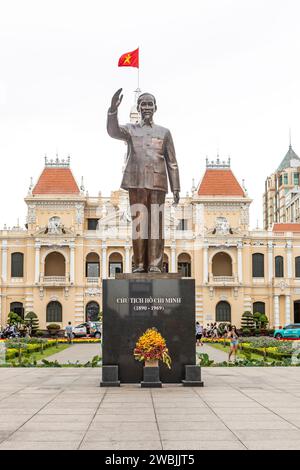 Une statue de Ho Chi Minh à Ho Chi Minh-ville, Vietnam. Banque D'Images