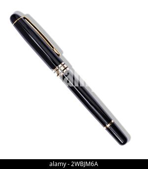 Stylo élégant noir isolé sur fond blanc Banque D'Images